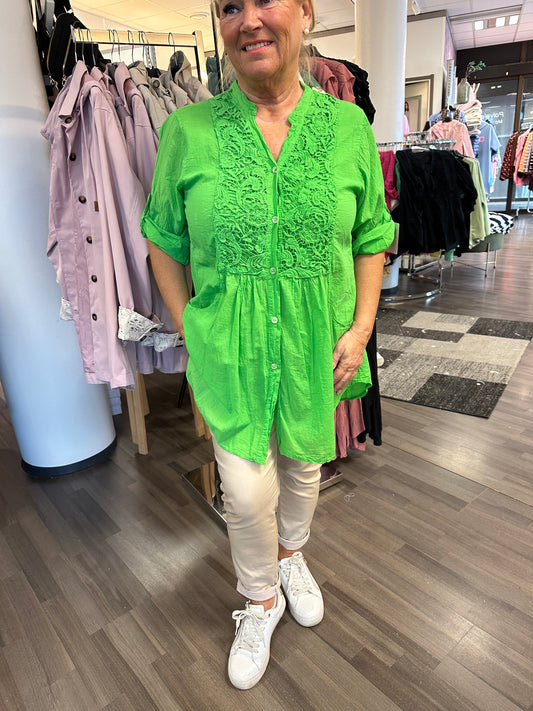Puuvillatunika kirkas vihreä