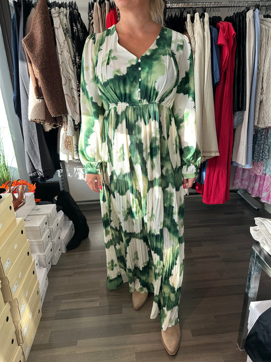 Maksimekko pliseeratulla helmalla sininen vihreä