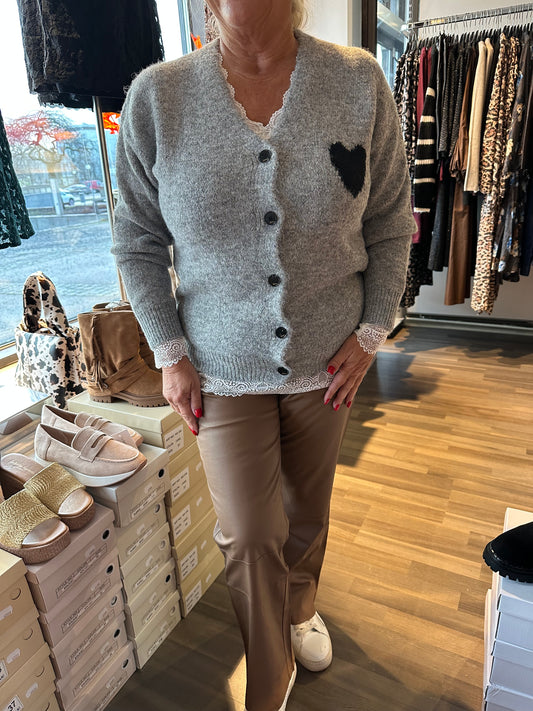 Neuletakki Heart harmaa