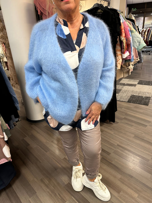 Mohair neuletakki sininen