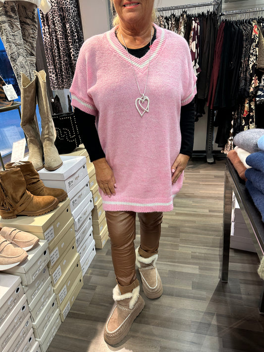 Plussize neuleliivi roosa