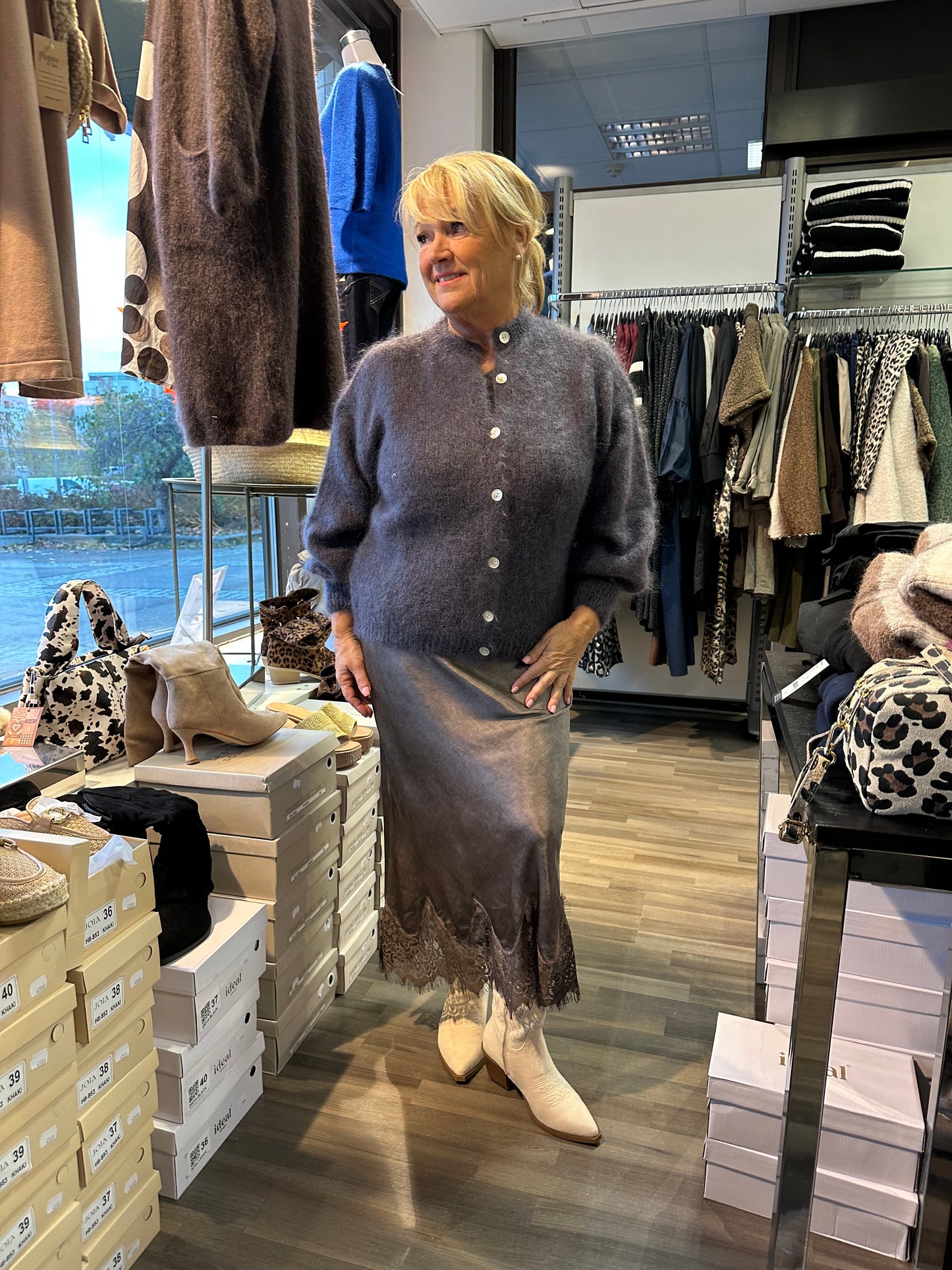 Mohair neuletakki harmaa