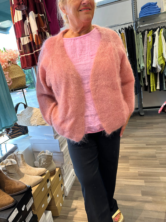 Mohair neuletakki vanha roosa
