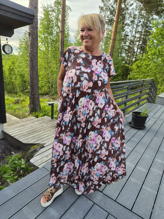 Kuviollinen pliseerattu mekko (5 väriä)
