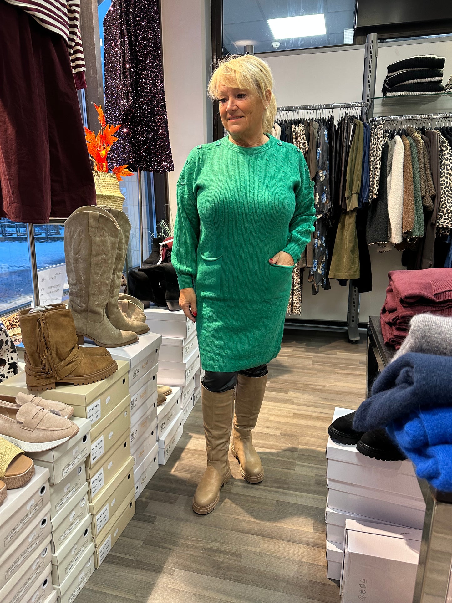 Neuletunika/mekko vihreä