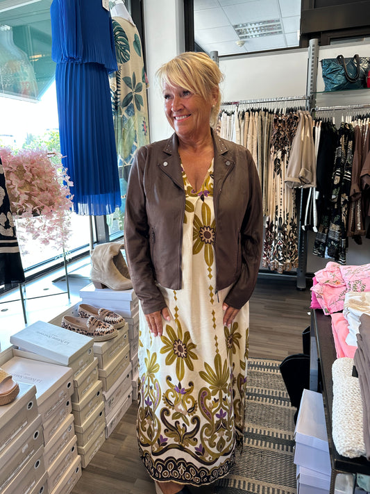 Keinonahkainen jakku ruskea