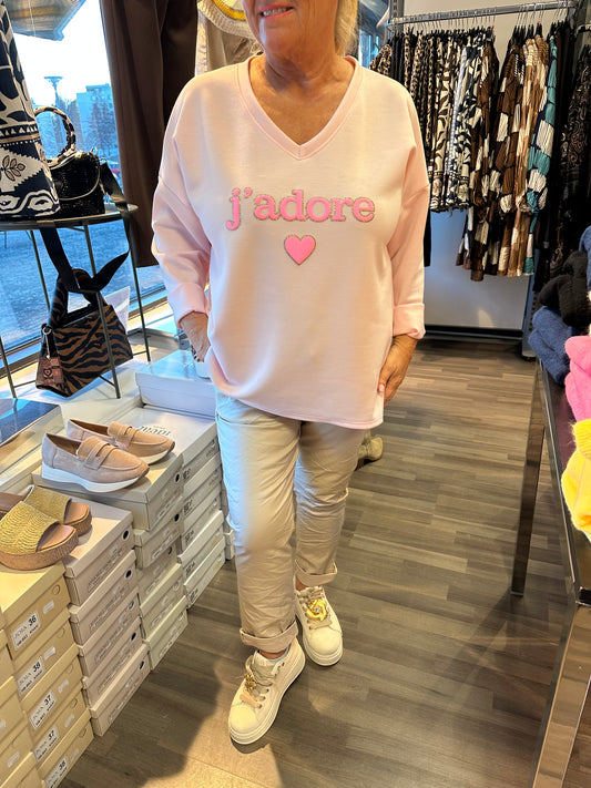 Plussize college v-pääntiellä Jadore roosa