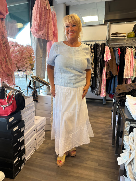 Frillahelmainen puuvillahame White