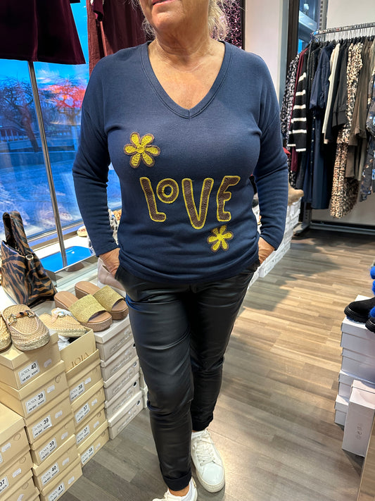 Lämmin pusero LoVE sininen