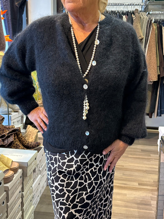 Mohair neuletakki musta