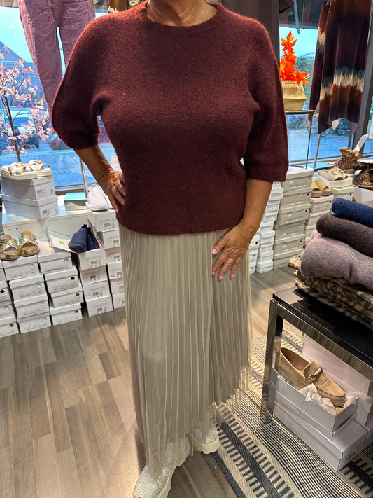 Alpakka-sekoite neule viininpunainen