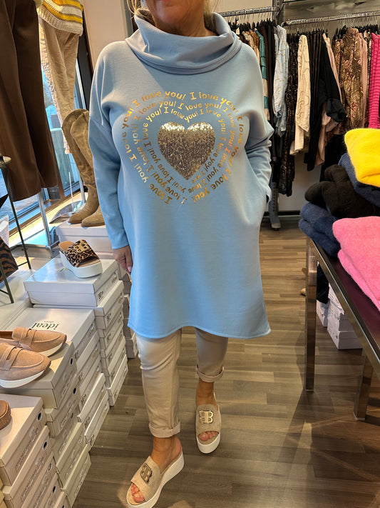 Kauluksellinen collegetunika sininen