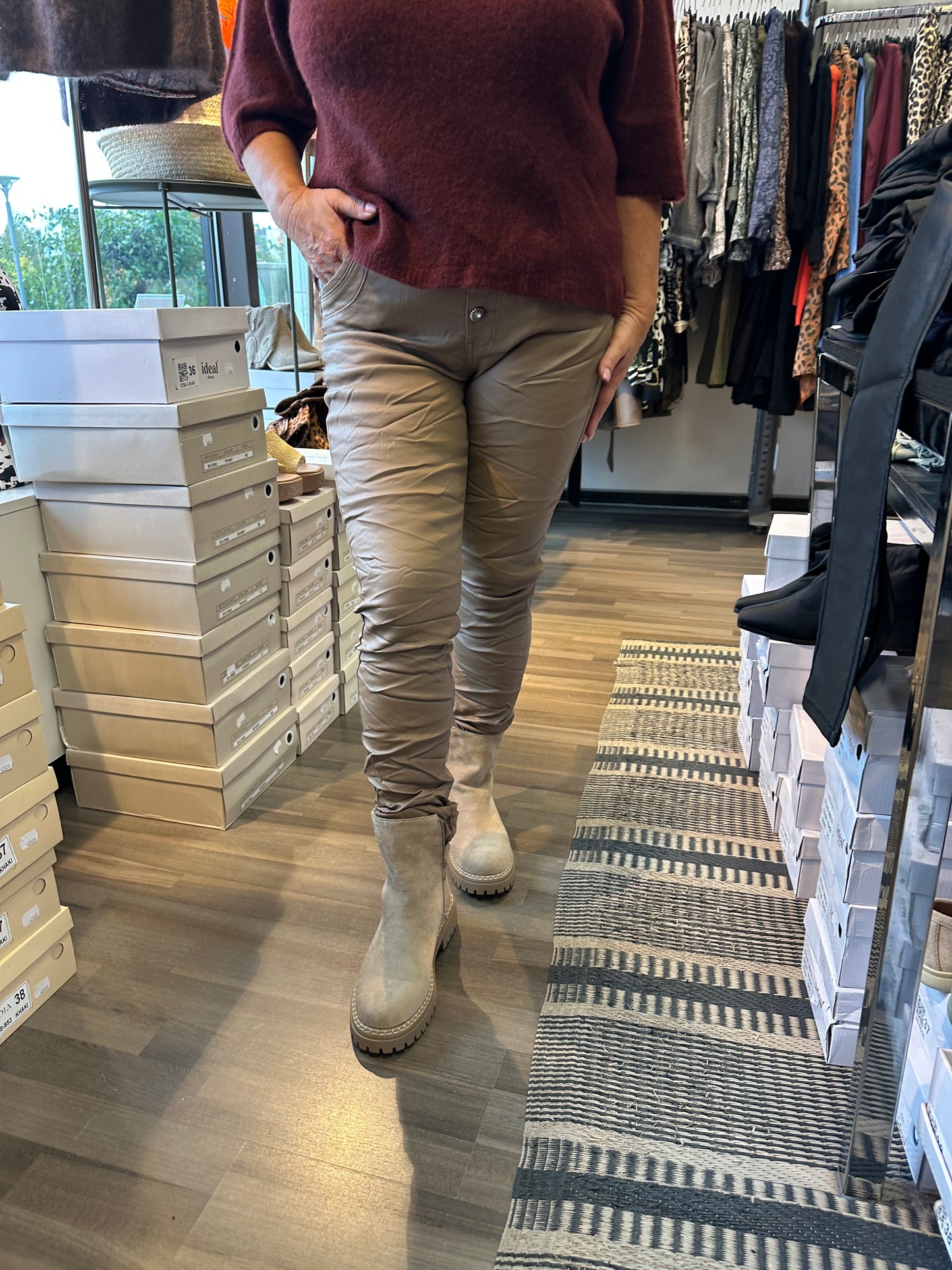 Keinonahkahousut camel