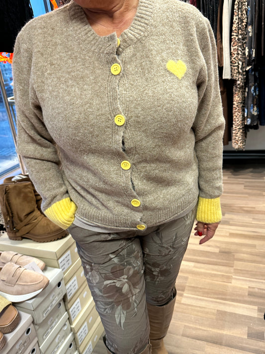 Neuletakki Contrast keltainen