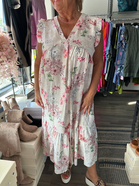 Viskoosimekko frillaolkaimilla