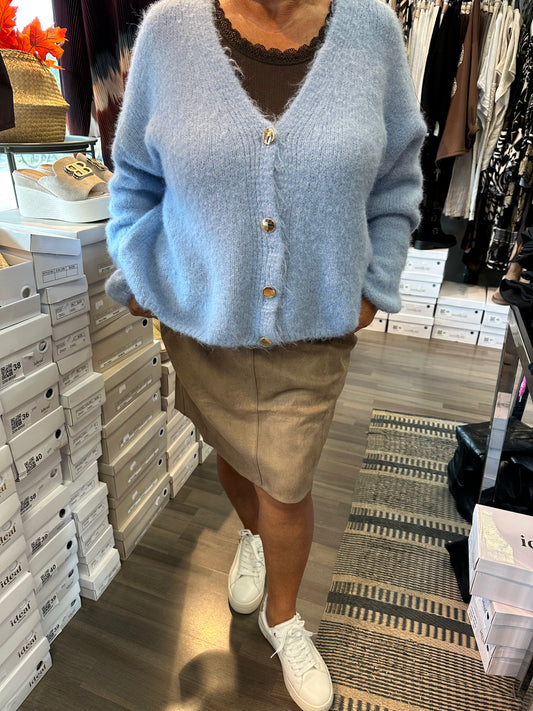 Oversize neuletakki napeilla sininen