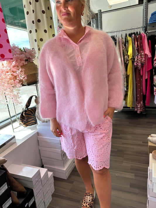 Mohair neuletakki roosa