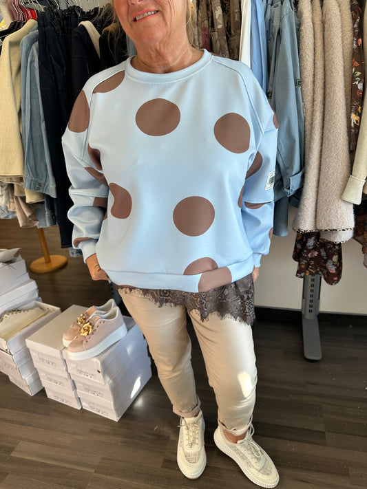 Collegepusero pallokuosinen sininen