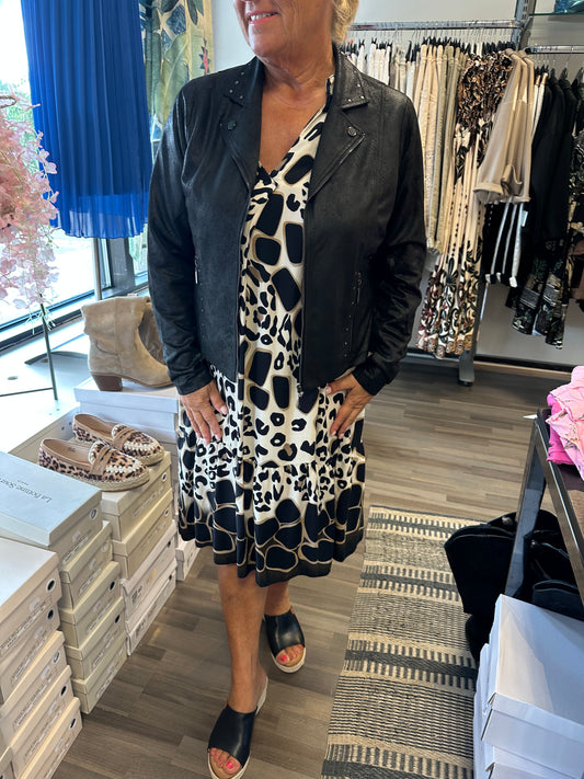 Keinonahkainen jakku musta