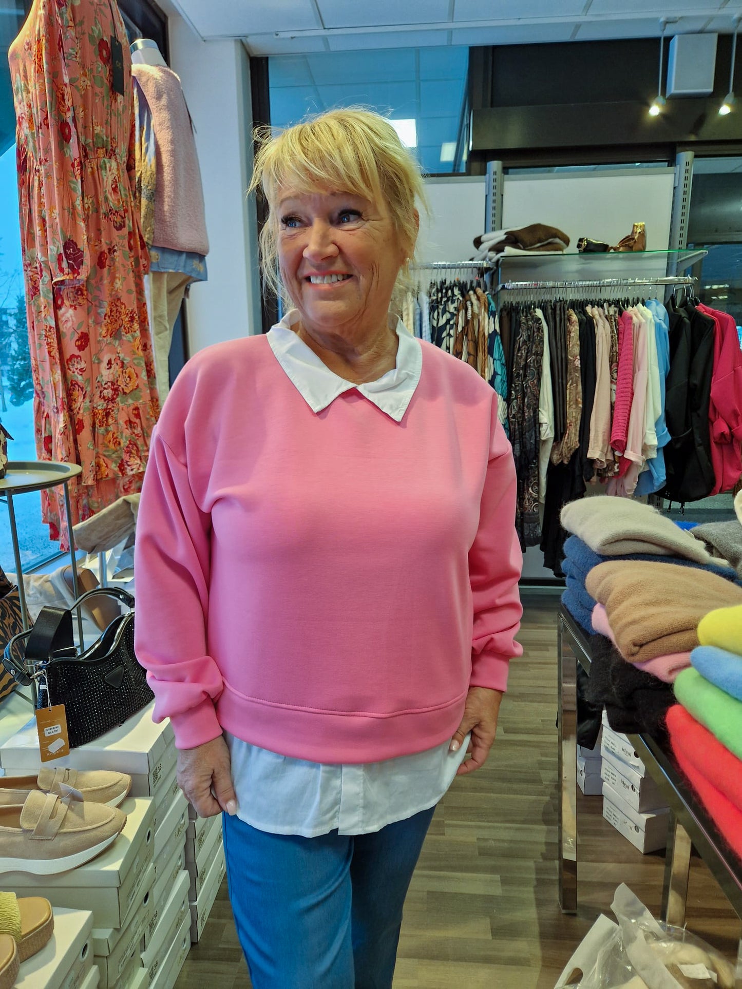 Kauluspaita college pinkki