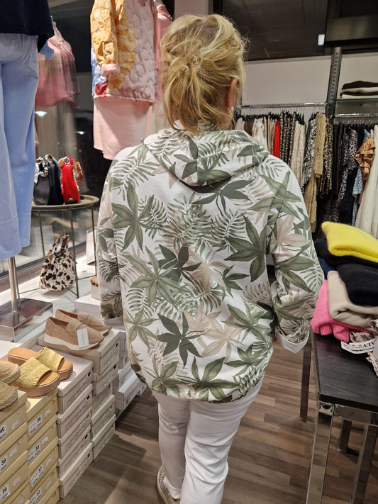 Puuvillahuppari (3 väriä) lehtikuvio