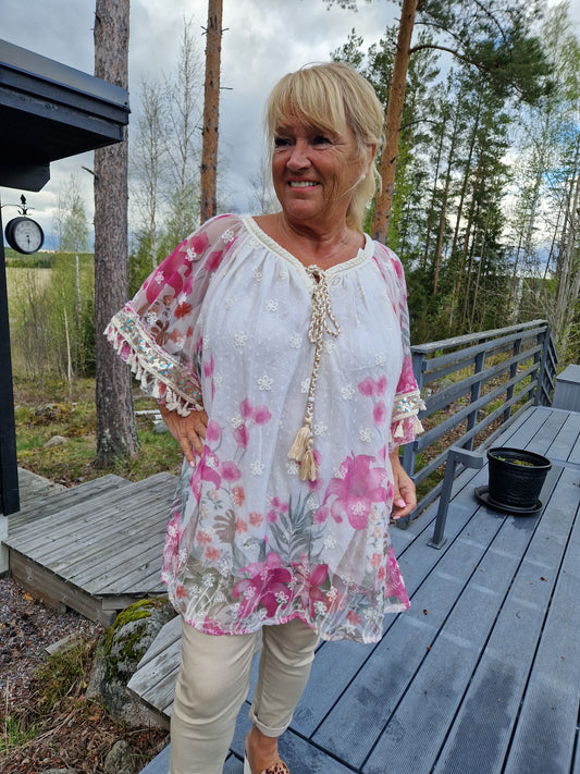Plussize bohotunika pinkki
