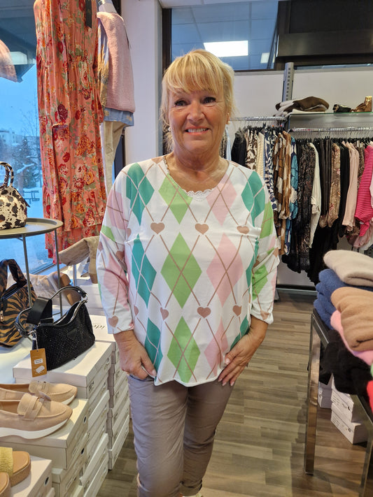 Keväinen ruutupusero vihreä