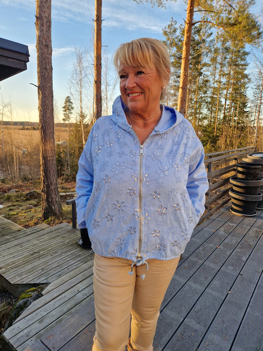 Puuvillahuppari vaalean sininen