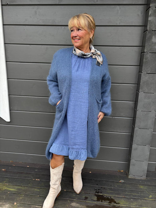 Mohair neuletakki sininen