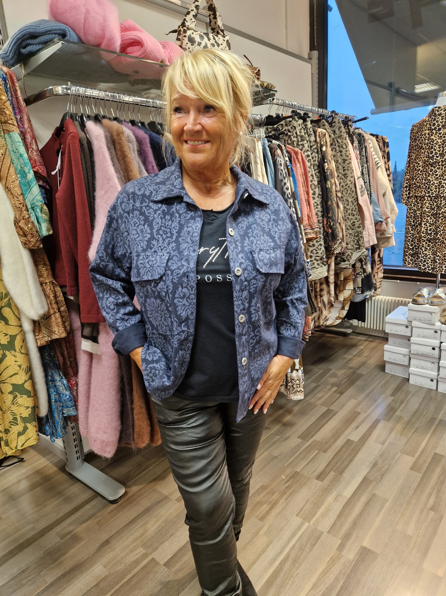 Puuvillajakku sininen