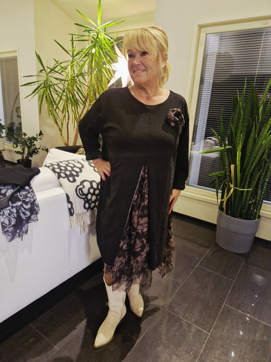 PLUSSIZE tyllihelmamekko vanha roosa