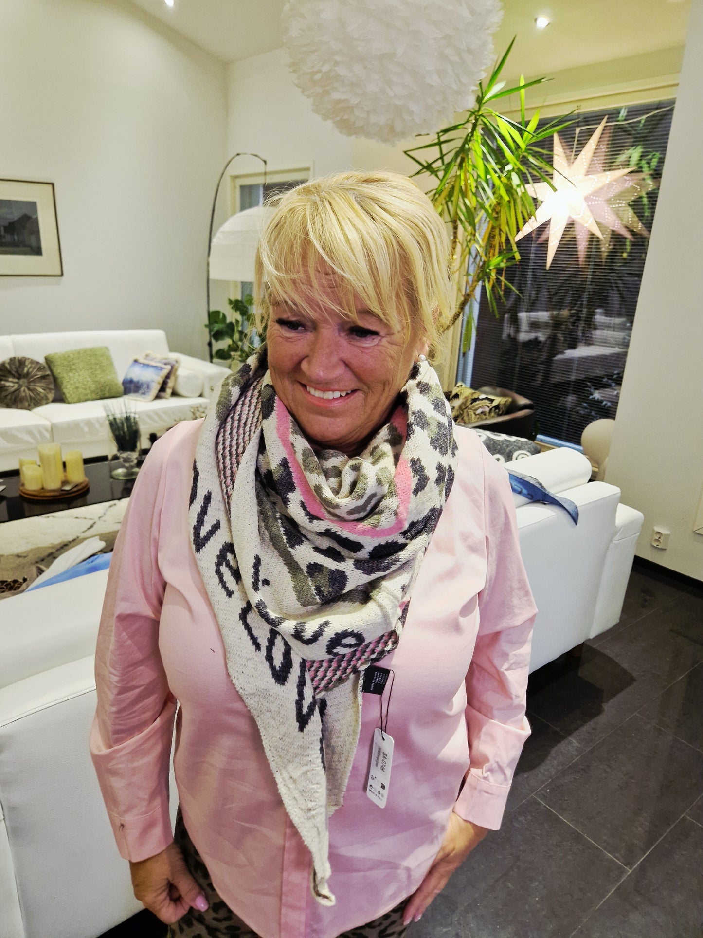 Love huivi roosa/vihreä