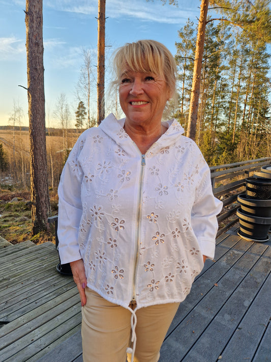 Puuvillahuppari valkoinen