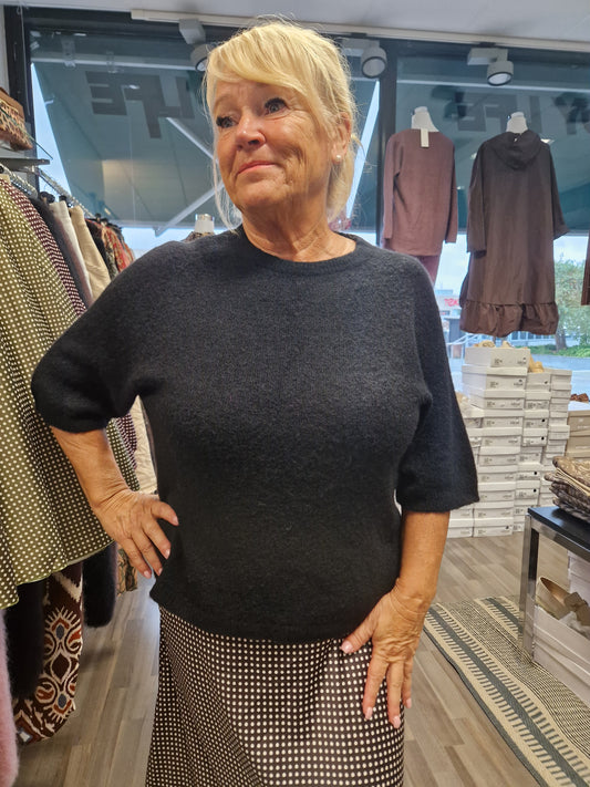 Alpakka-sekoite neule musta