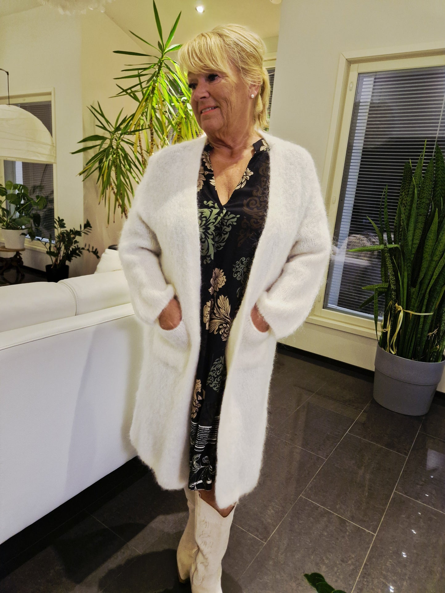 Mohair neuletakki luonnonvalkoinen