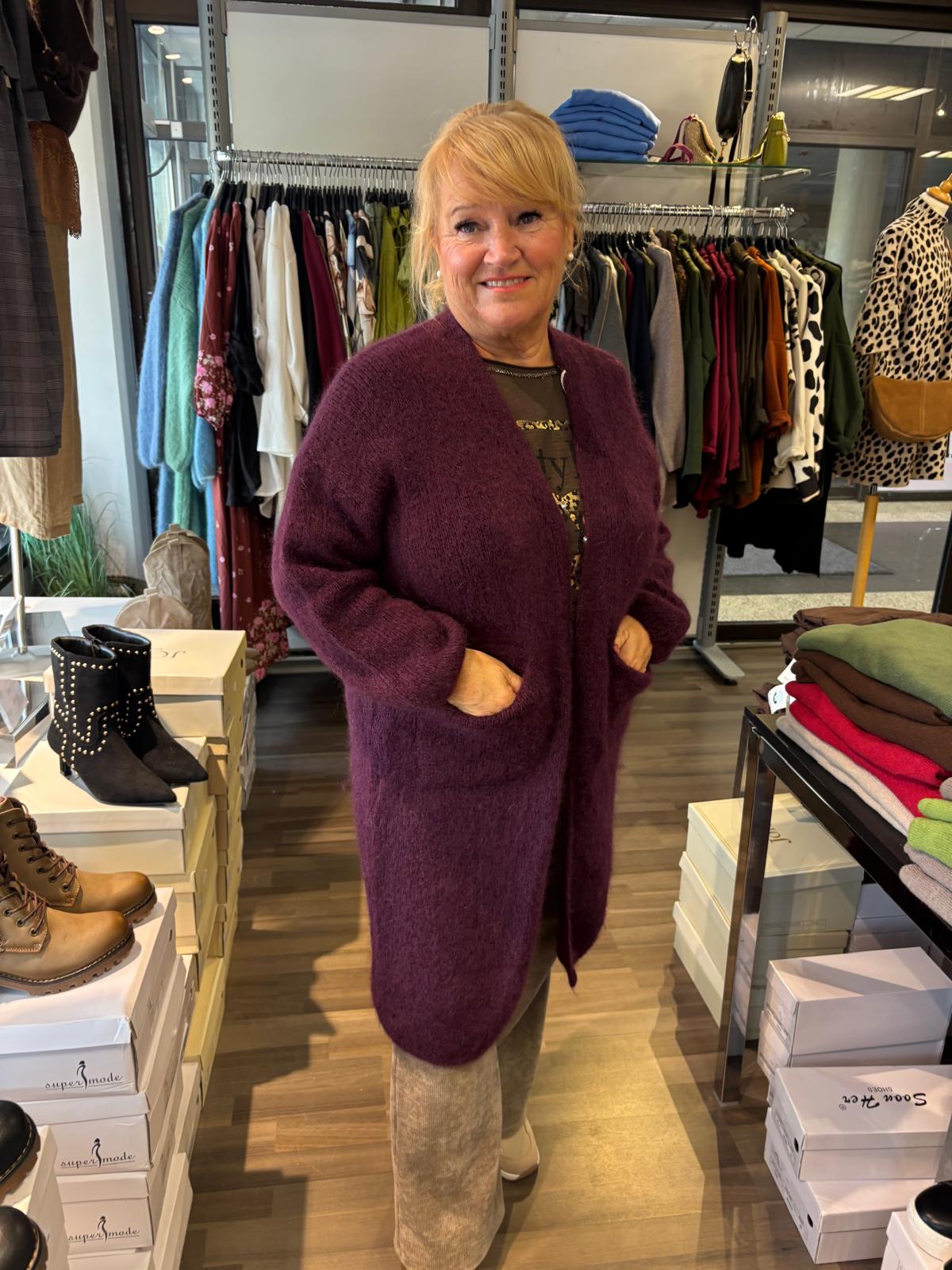 Mohair neuletakki luumu