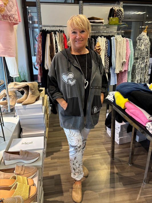 Säämiskä huppari musta/harmaa