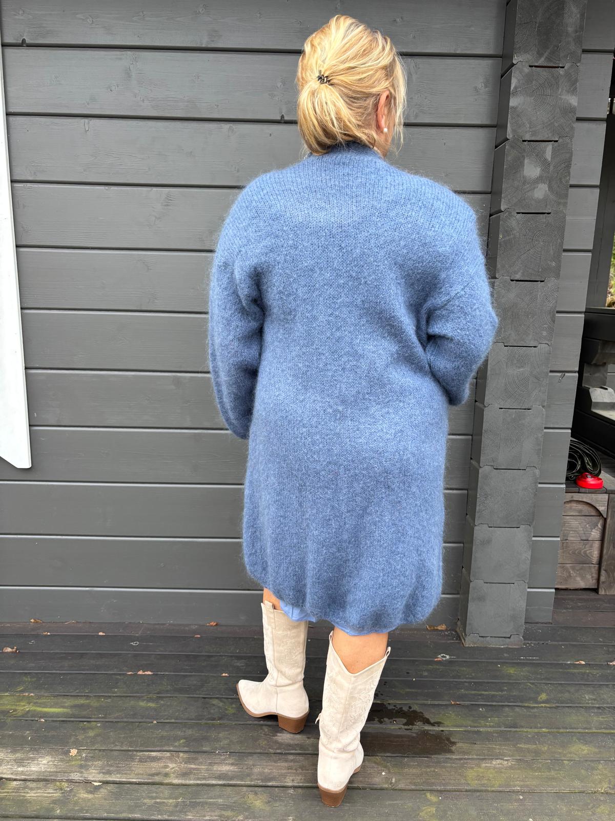 Mohair neuletakki sininen