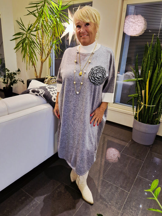 Neulemekko kilpparikaulus harmaa