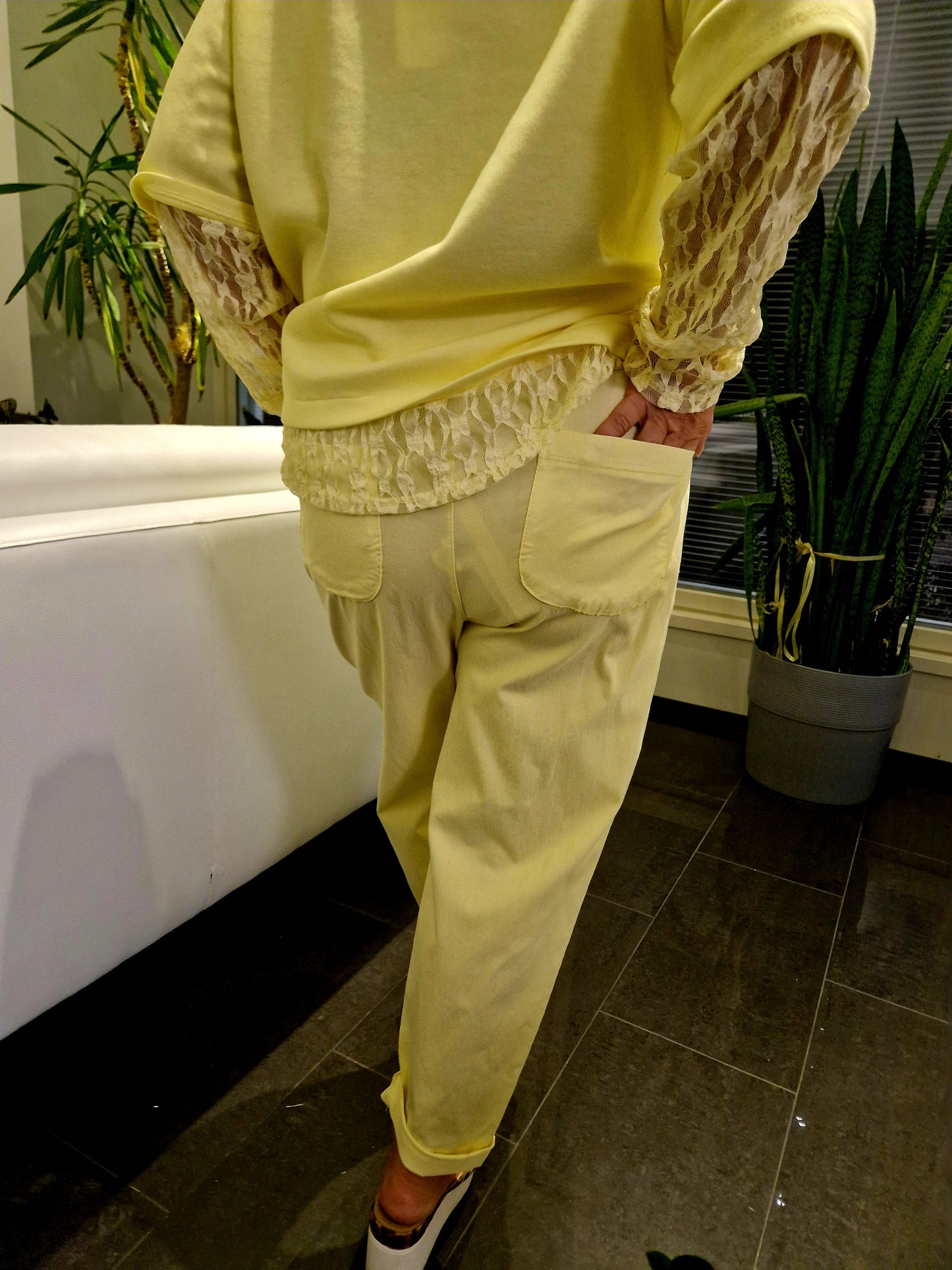 Rennot housut keltainen