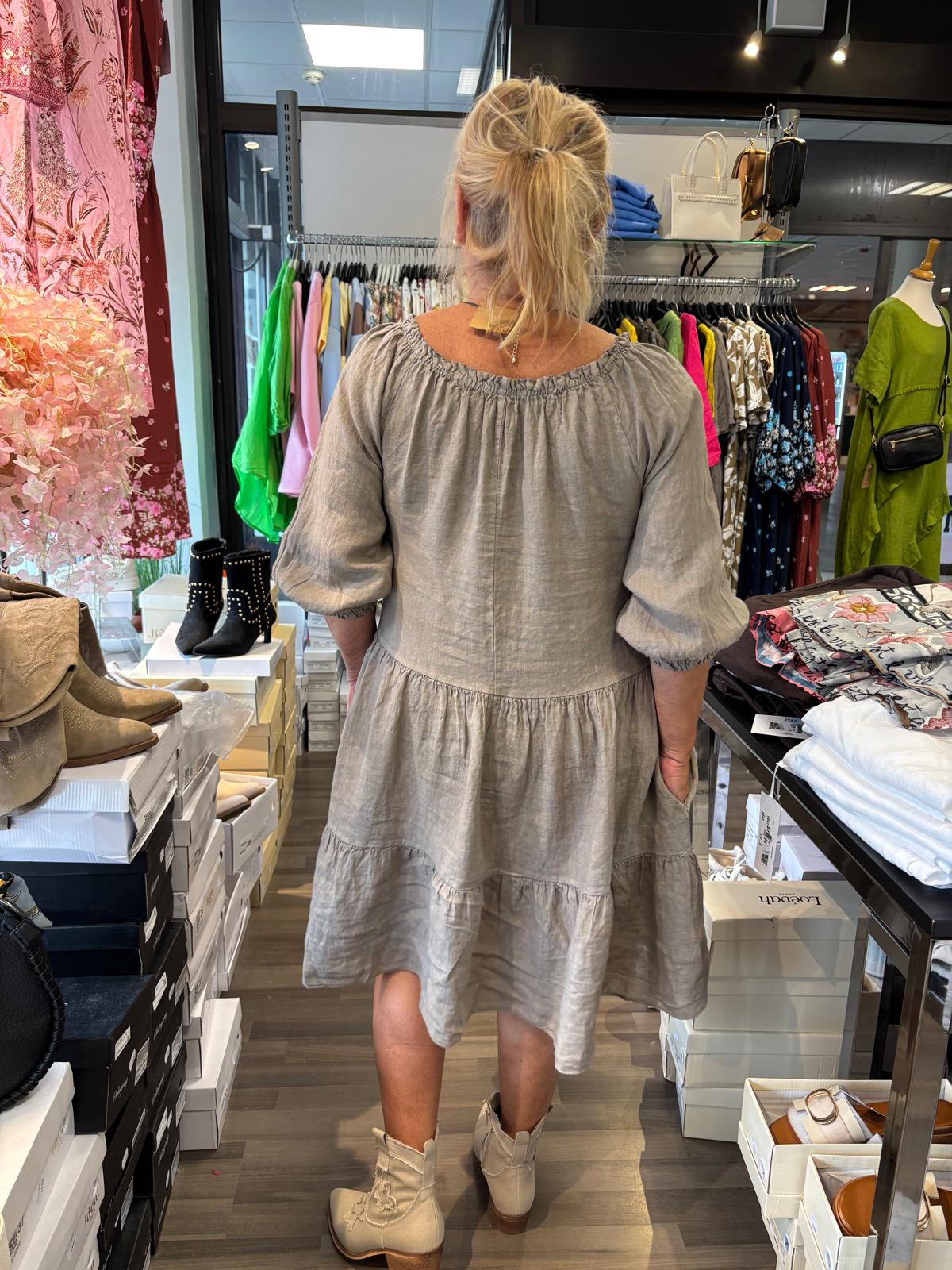 Pellavamekko taupe