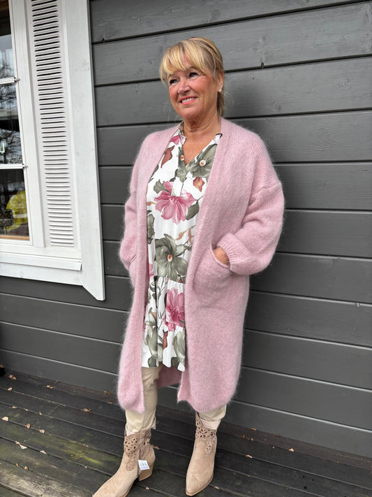 Mohair neuletakki vaalea roosa