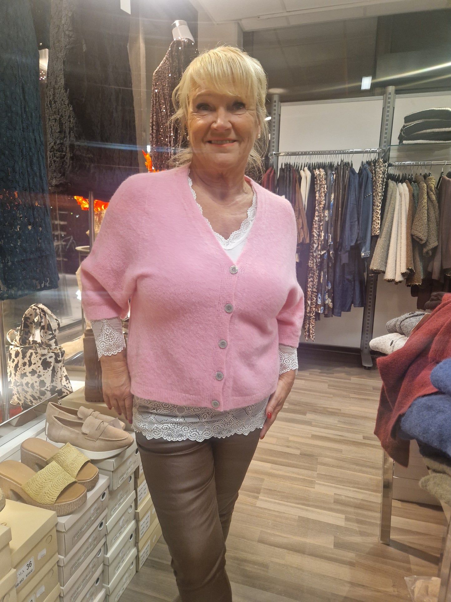 Baby Alpakka neuletakki roosa