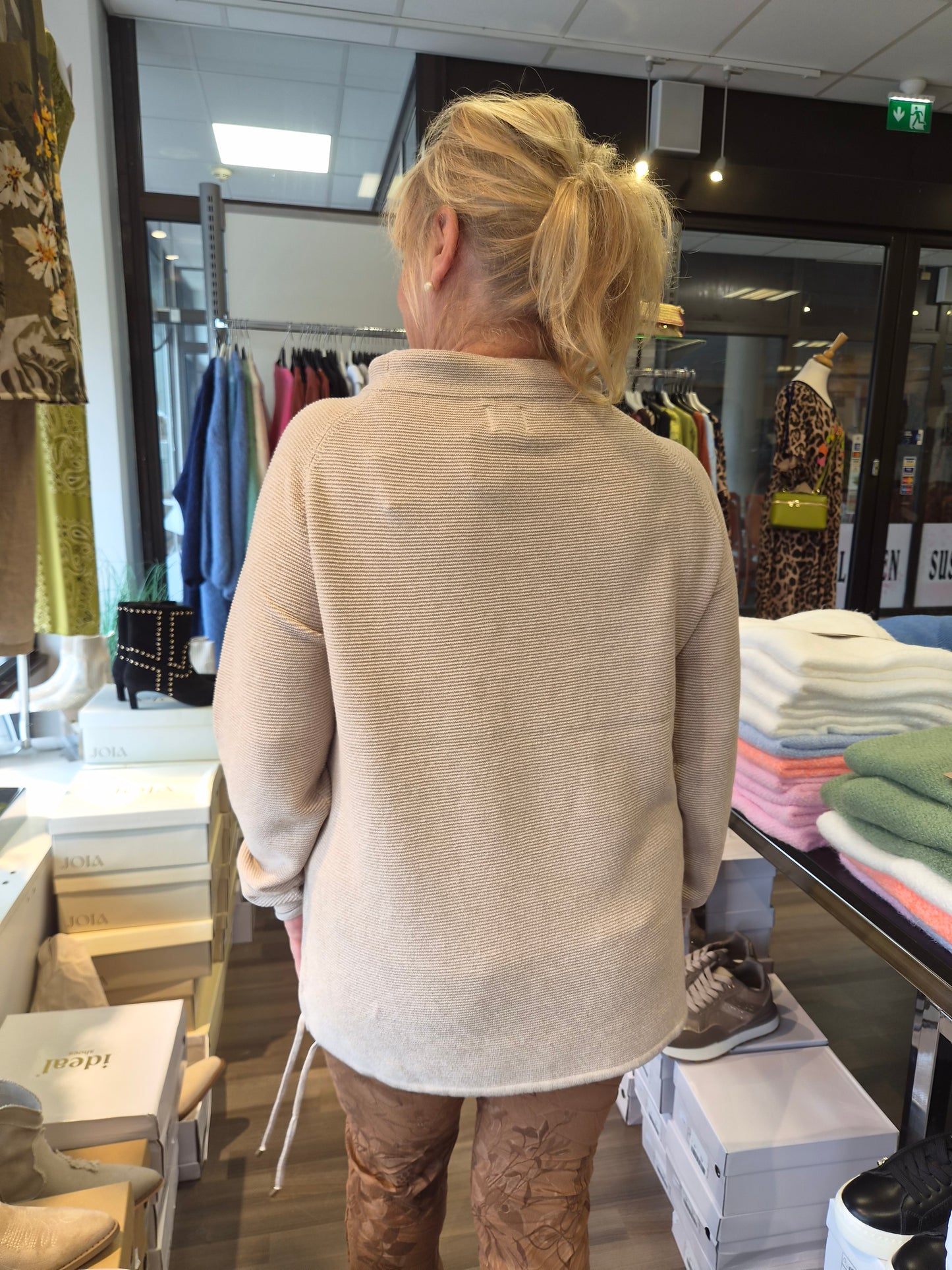 Puuvillaneule Melina solid knit Beige Mist