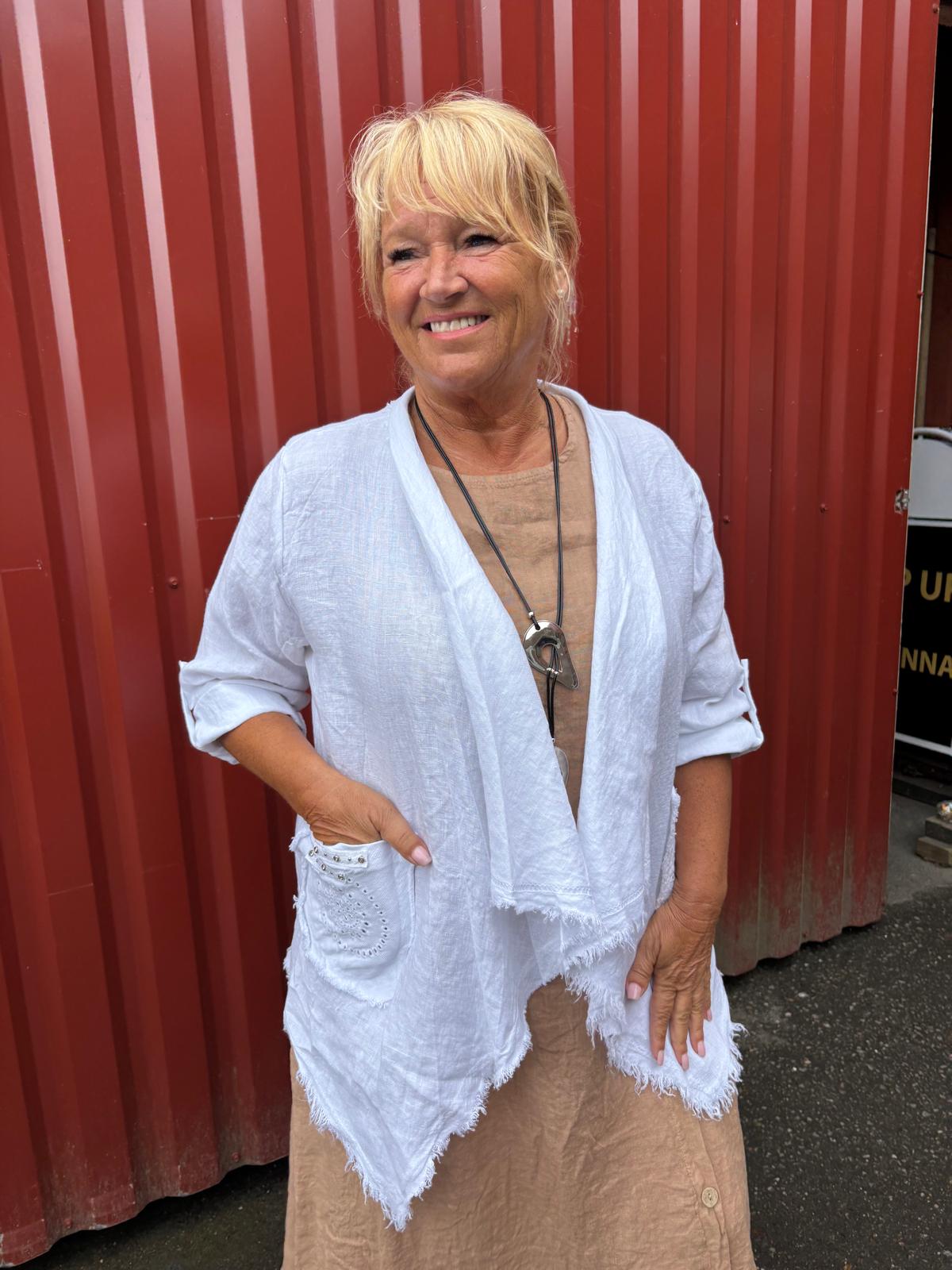 Pellavajakku valkoinen