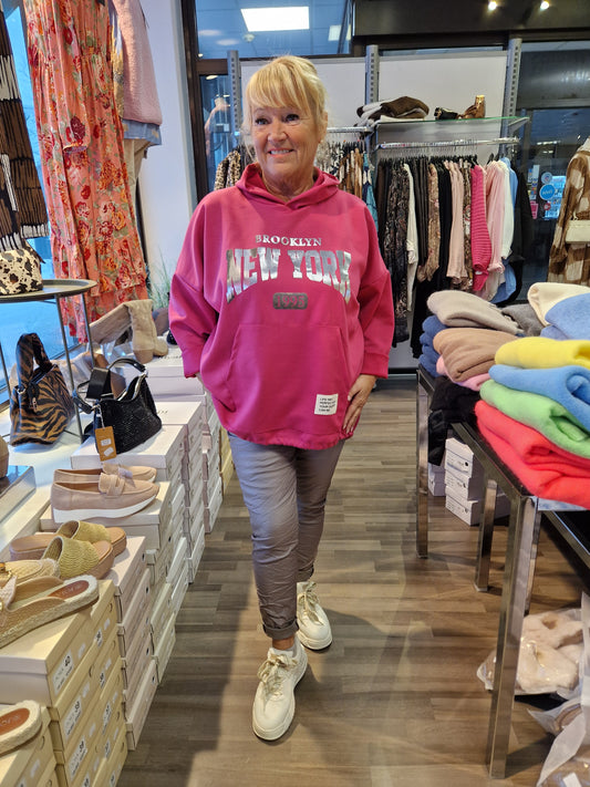 NewYork huppari plussize fuksia