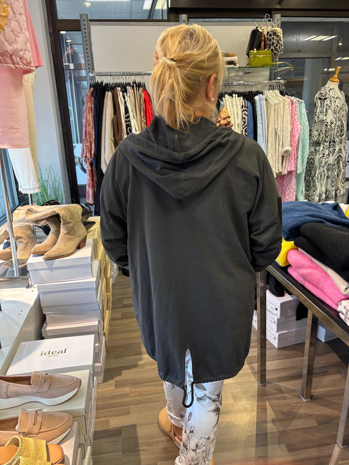 Säämiskä huppari musta/harmaa