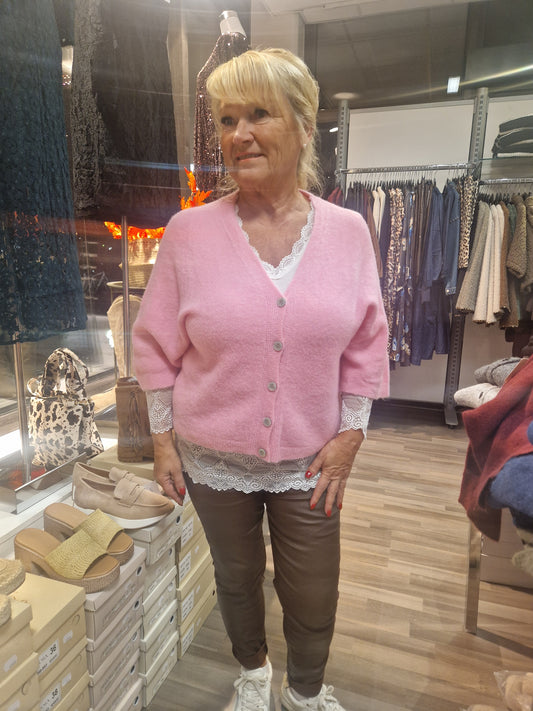 Baby Alpakka neuletakki roosa