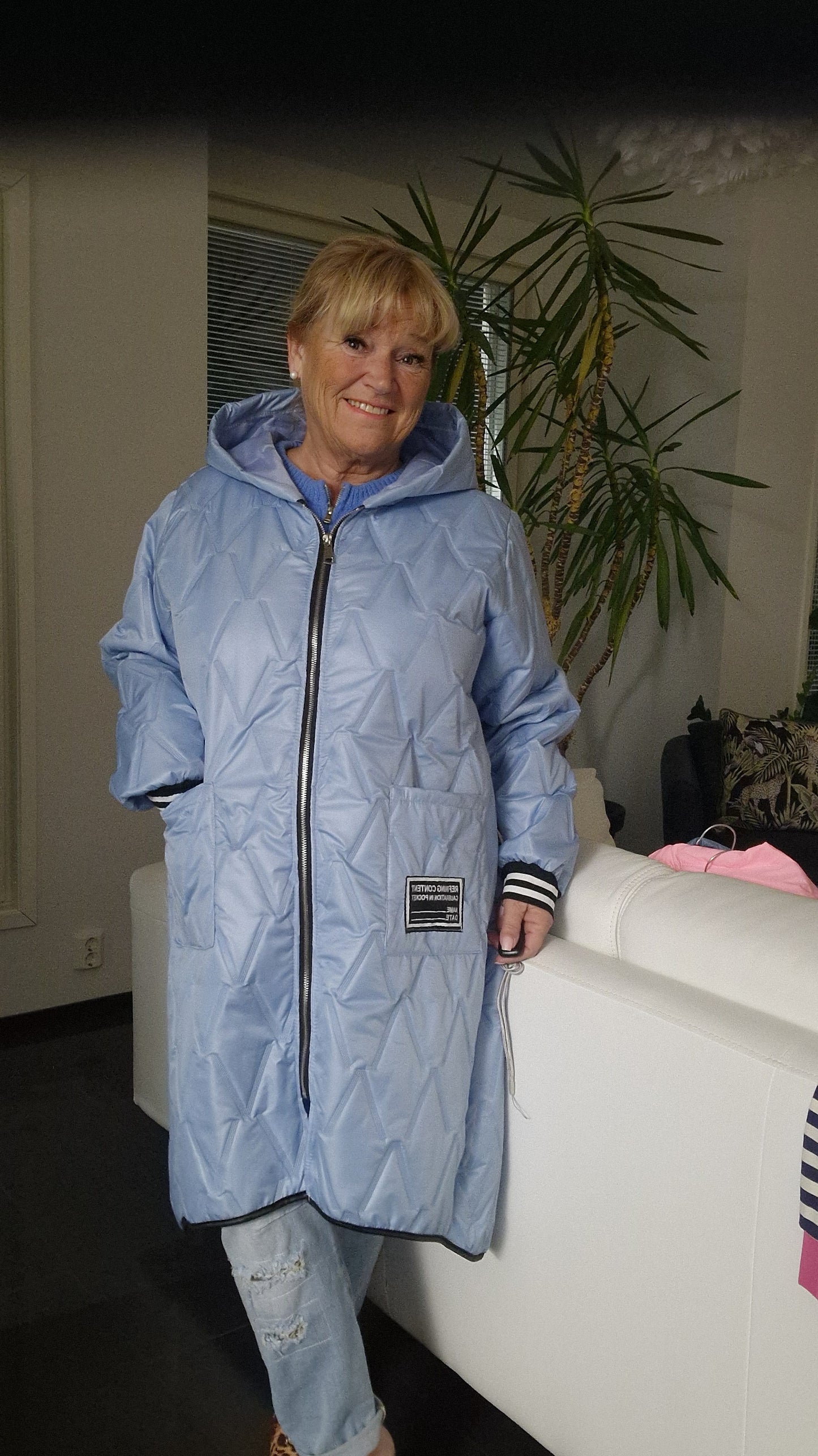 Plussize takki vaalea sininen