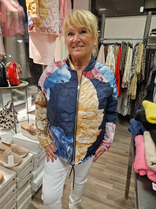 Bomber-mallinen tikkitakki navy pohjaväri